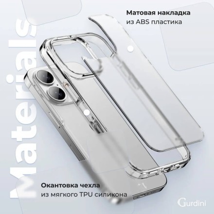 Чехол накладка для iPhone 16 Plus Gurdini Alba Series Protective (серый)
