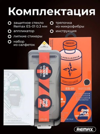 Защитное стекло для iPhone 16 Remax ES-01 с аппликатором